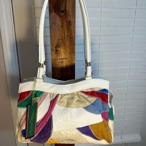 Michael Stevens Multicolor Hobo Leather Shoulder Hand Bag Purse Lined Pockets M